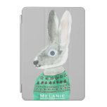 Watercolor Rabbit in Sweater Grey Personalised iPad Mini Cover