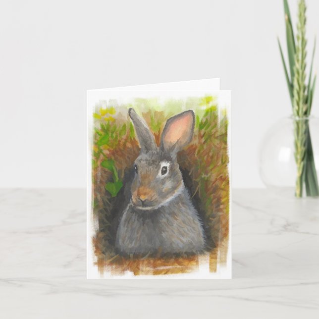 Watercolor Rabbit Note Card (Front)