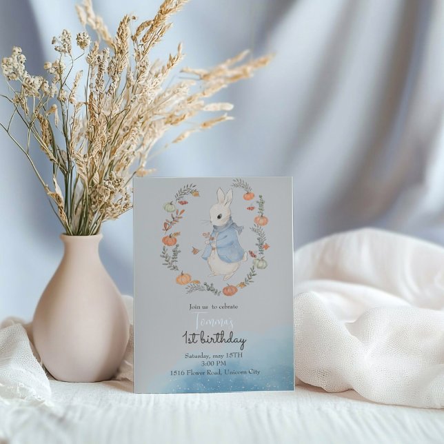 Watercolor Rabbit Peter in autumn Invitation (Creator Uploaded)