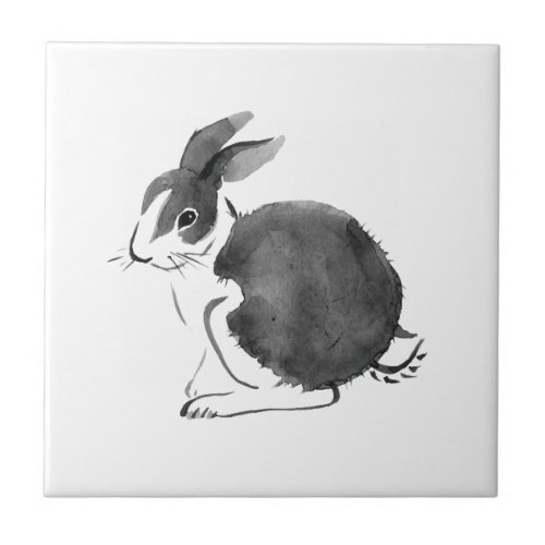 Watercolor Rabbit Year of The Rabbit 2023   Ceramic Tile