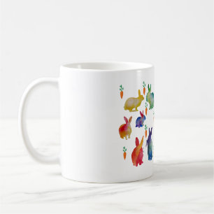 Watercolor Rabbits Easter Art Coffee Mug