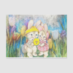 Watercolor Rabbits Tissue Paper