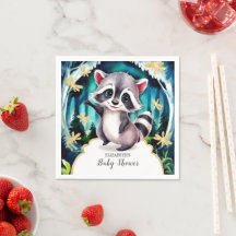 Watercolor Raccoon Baby Shower
