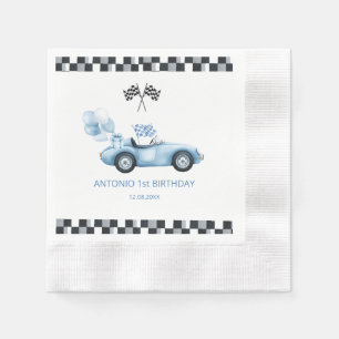 Watercolor Race Car 1st birthday Napkins