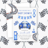 Watercolor Race Car Baby Shower