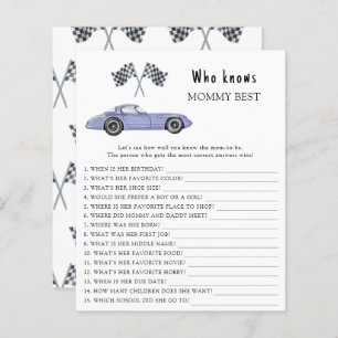 Watercolor race car - Who knows mommy best