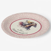 Watercolor Racehorse Derby Red Paper Plates (Angled)