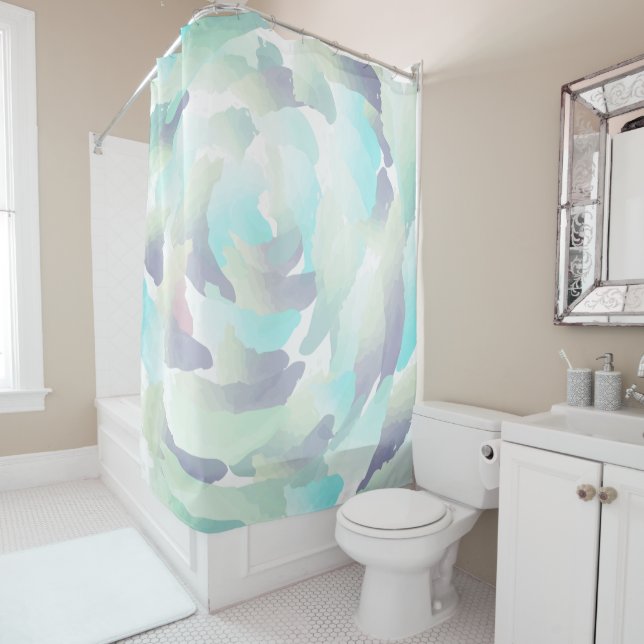 Watercolor Rain Clouds  Shower Curtain (In Situ)