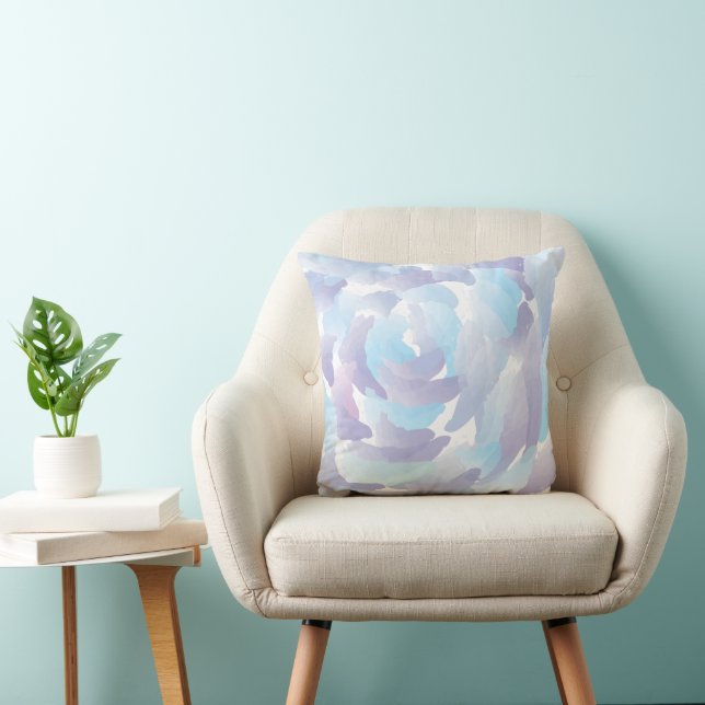 Watercolor Rain Clouds Throw Pillow (Chair)