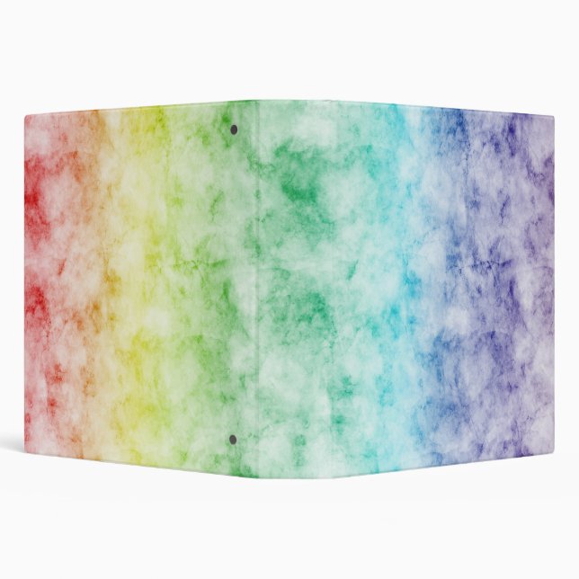 Watercolor Rainbow 3 Ring Binder (Background)
