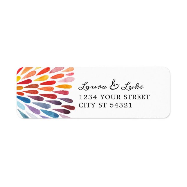 Watercolor Rainbow Address Labels (Front)
