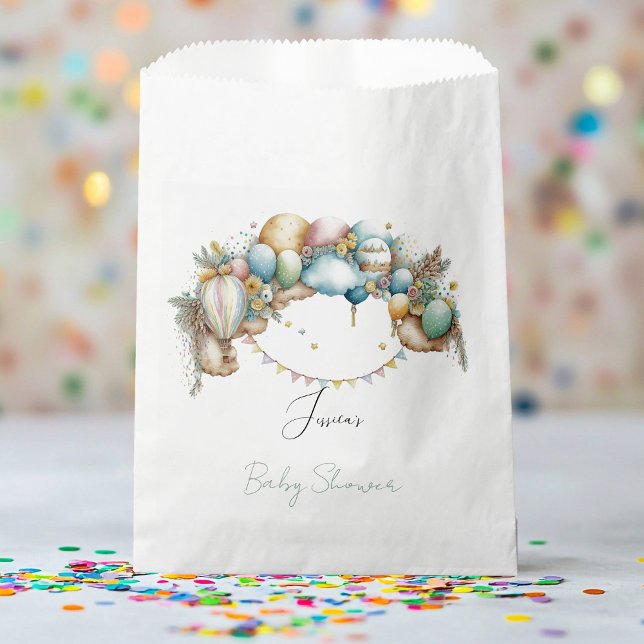 Watercolor rainbow Air Balloon Baby Shower Favor Bag (Creator Uploaded)