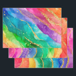 Watercolor Rainbow and Gold Glitter Alcohol Ink Wrapping Paper Sheets<br><div class="desc">Watercolor Rainbow red,  yellow,  green,  blue,  purple and Gold Glitter Alcohol Ink pattern</div>