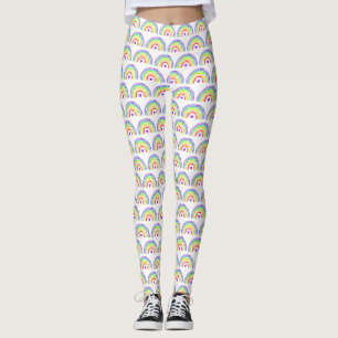 Watercolor Rainbow and Hearts     Leggings