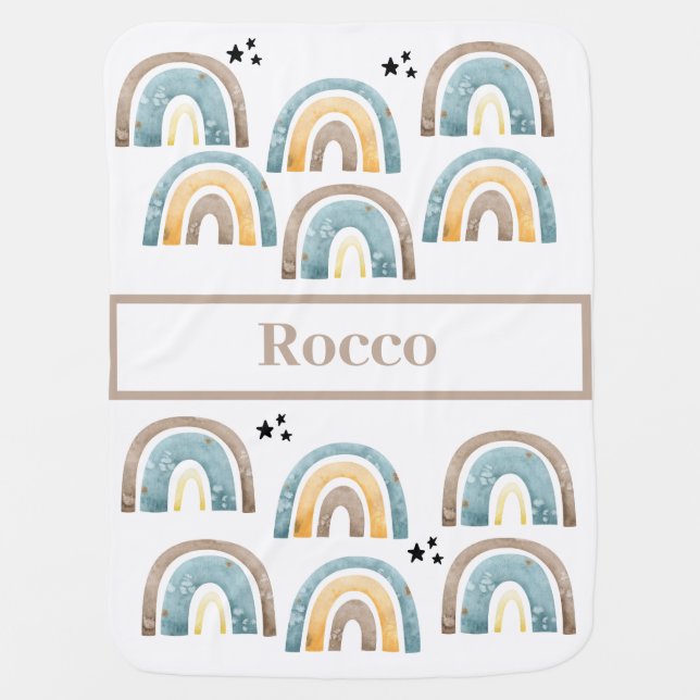 WATERCOLOR RAINBOW BABY BLANKET (Front)