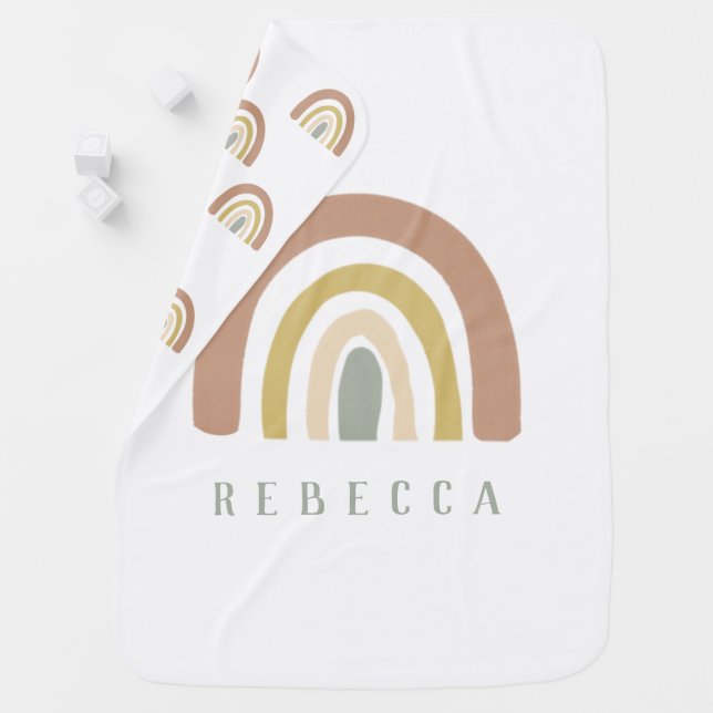 Watercolor rainbow baby blanket (In Situ)