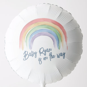 Watercolor Rainbow Baby Shower Balloons