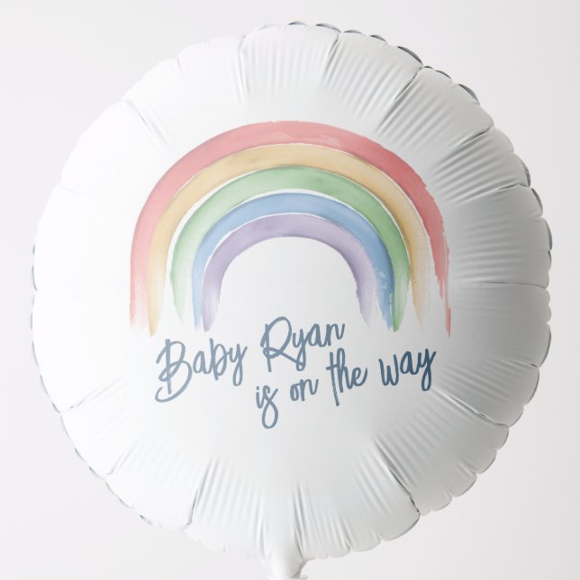 Watercolor Rainbow Baby Shower Balloons (Front)