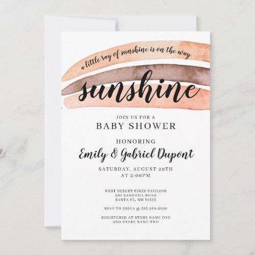 Watercolor Rainbow Baby Shower  Invitation