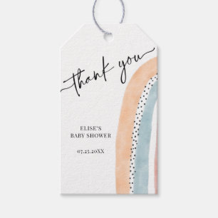 Watercolor Rainbow Baby Shower Thank You Gift Tags