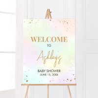 Watercolor Rainbow Baby Shower Welcome
