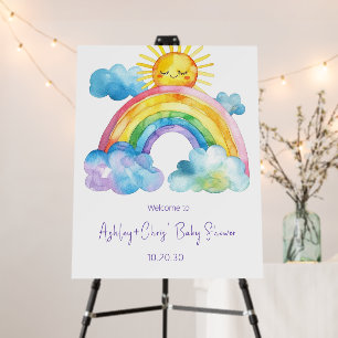 Watercolor Rainbow Baby Shower Welcome Sign