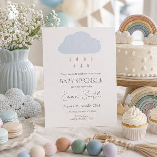 Watercolor Rainbow Baby Sprinkle Invitation 