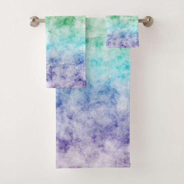 Watercolor Rainbow Bath Towel Set (Insitu)