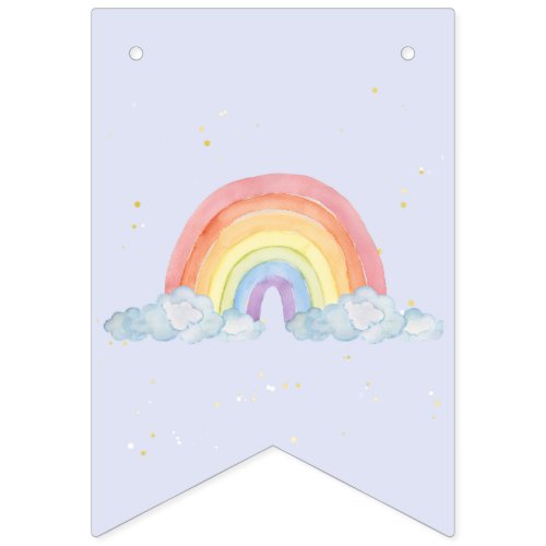 Watercolor rainbow Birthday Party  Bunting Flags