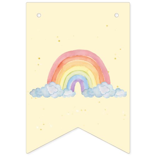 Watercolor rainbow Birthday Party  Bunting Flags