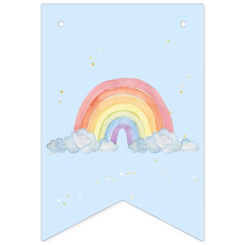 Watercolor rainbow Birthday Party  Bunting Flags