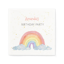 Watercolor Rainbow Birthday Party Pastel colors