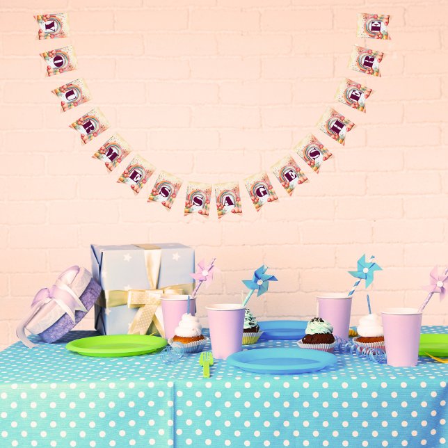 Watercolor Rainbow Bliss Party  Bunting Flags (Creator Uploaded)