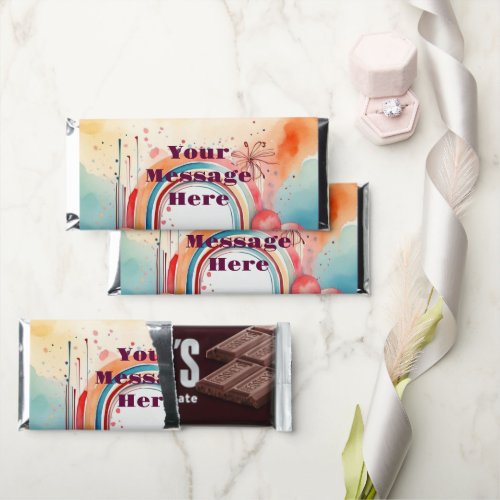 Watercolor Rainbow Bliss Party  Hershey Bar Favors