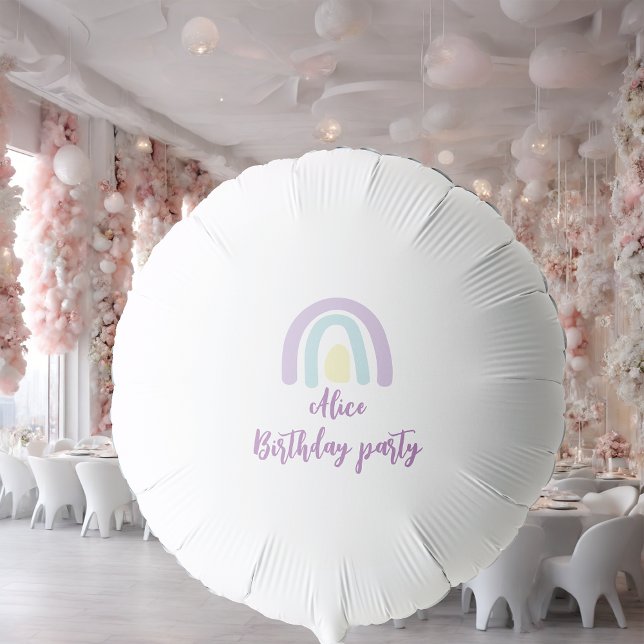Watercolor rainbow blue lilac yellow  Birthday Balloon (Creator Uploaded)