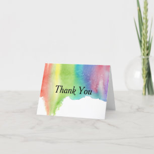 Watercolor Rainbow Brushstroke Thank You Card