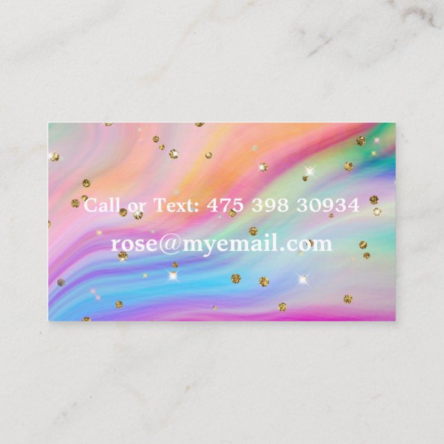 watercolor rainbow business card (Back)