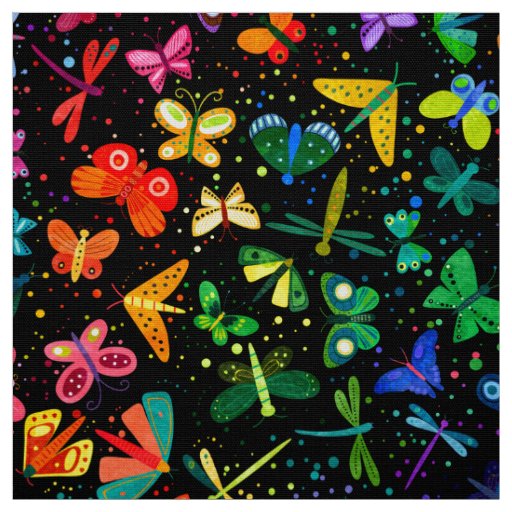 Watercolor Rainbow Butterflies Kids Pattern Fabric