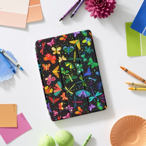 Watercolor Rainbow Butterflies Kids Pattern iPad Pro Cover