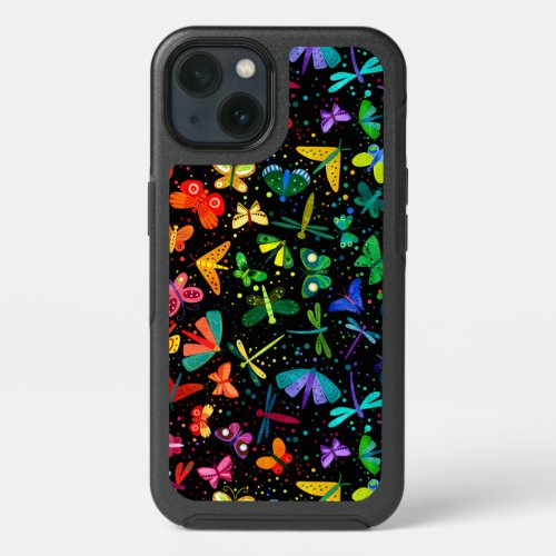 Watercolor Rainbow Butterflies Kids Pattern iPhone 13 Case