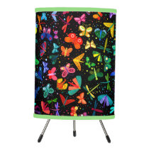Watercolor Rainbow Butterflies Kids Pattern Tripod Lamp
