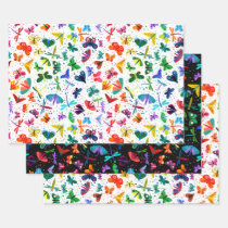 Watercolor Rainbow Butterflies Kids Pattern Wrapping Paper Sheets