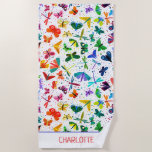 Watercolor Rainbow Butterflies Kids Personalized Beach Towel<br><div class="desc">Watercolor Rainbow Butterflies Kids Personalized Beach Towel.</div>