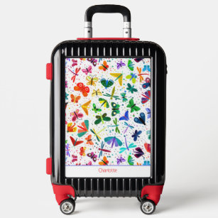 Watercolor Rainbow Butterflies Kids Personalized Luggage