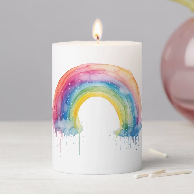 Watercolor Rainbow Candle (In Situ)