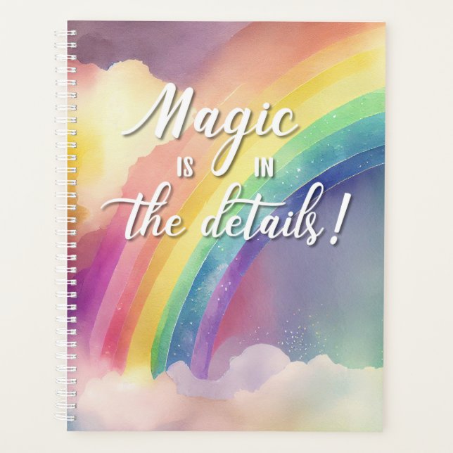 Watercolor Rainbow Clouds Planner (Front)