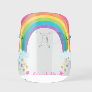 Watercolor Rainbow Colorful Bright Personalized Kids' Face Shield