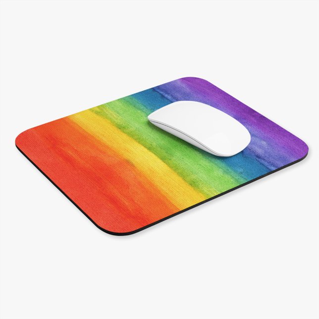 Watercolor Rainbow Colorful Modern Mouse Pad (Creator Uploaded)