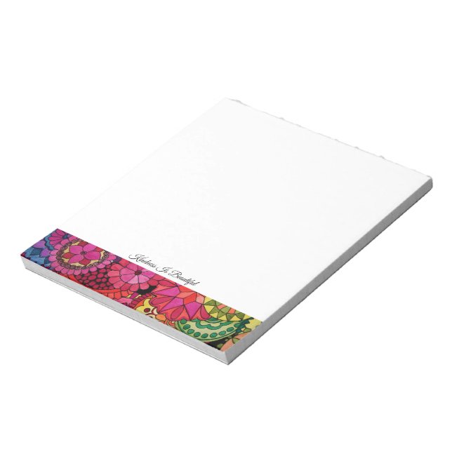 Watercolor Rainbow Colors Mandala Notepad (Rotated)