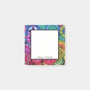 Watercolor Rainbow Colors Mandala Post-it Notes
